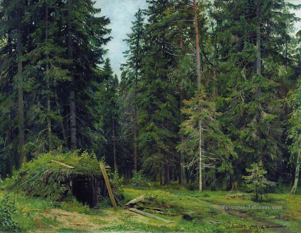 hutte de forêt 1892 paysage classique Ivan Ivanovitch Peintures à l'huile